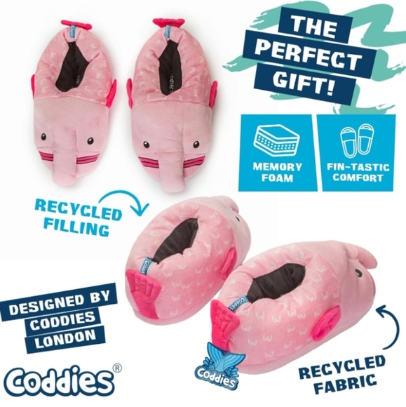 Coddies Pink Blobfish Plush Unisex Slippers Size Medium - Picture 4 of 13
